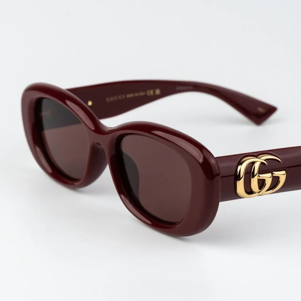 Gucci Women Sunglasses Burgundy Red Oval GG1829SK 003 NEW AUTHENTIC - Picture 4 of 11